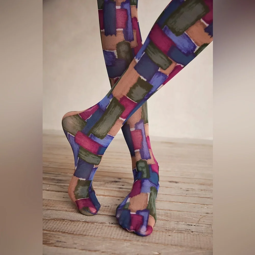New🌟 Free People-Brushed Tile Thigh High Socks